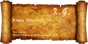 Kapy Gusztáv névjegykártya