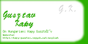gusztav kapy business card